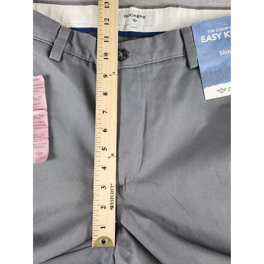 NWT Dockers Easy Khaki Slim Fit Men's 36x29 Office Stretch Gray City Minimalist